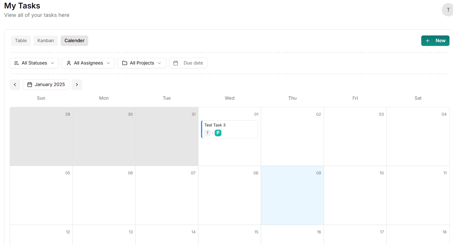 Calendar View