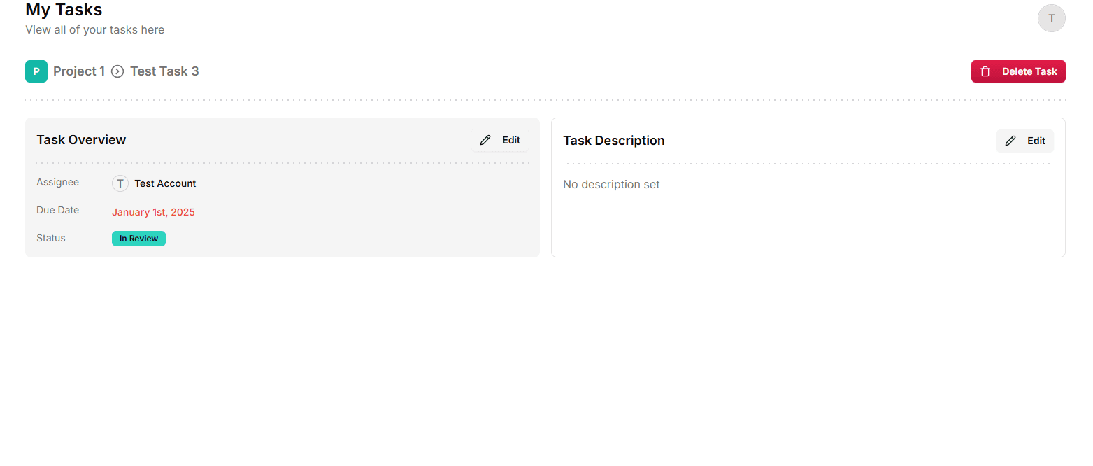 Task Detail Page